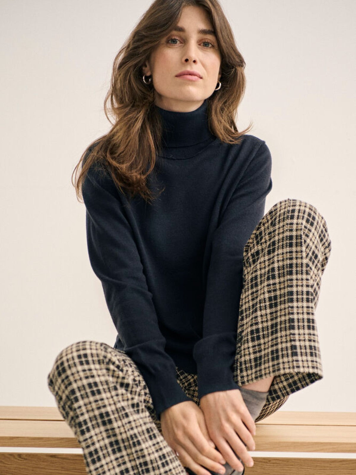 Llisan Navy Check Pants