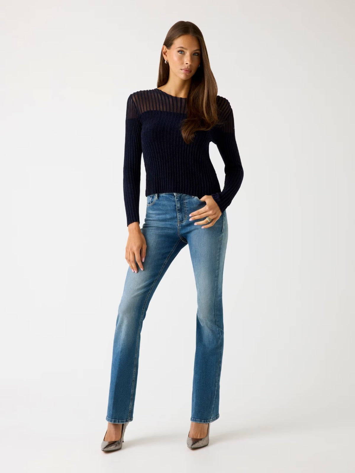 Rowena Navy Top