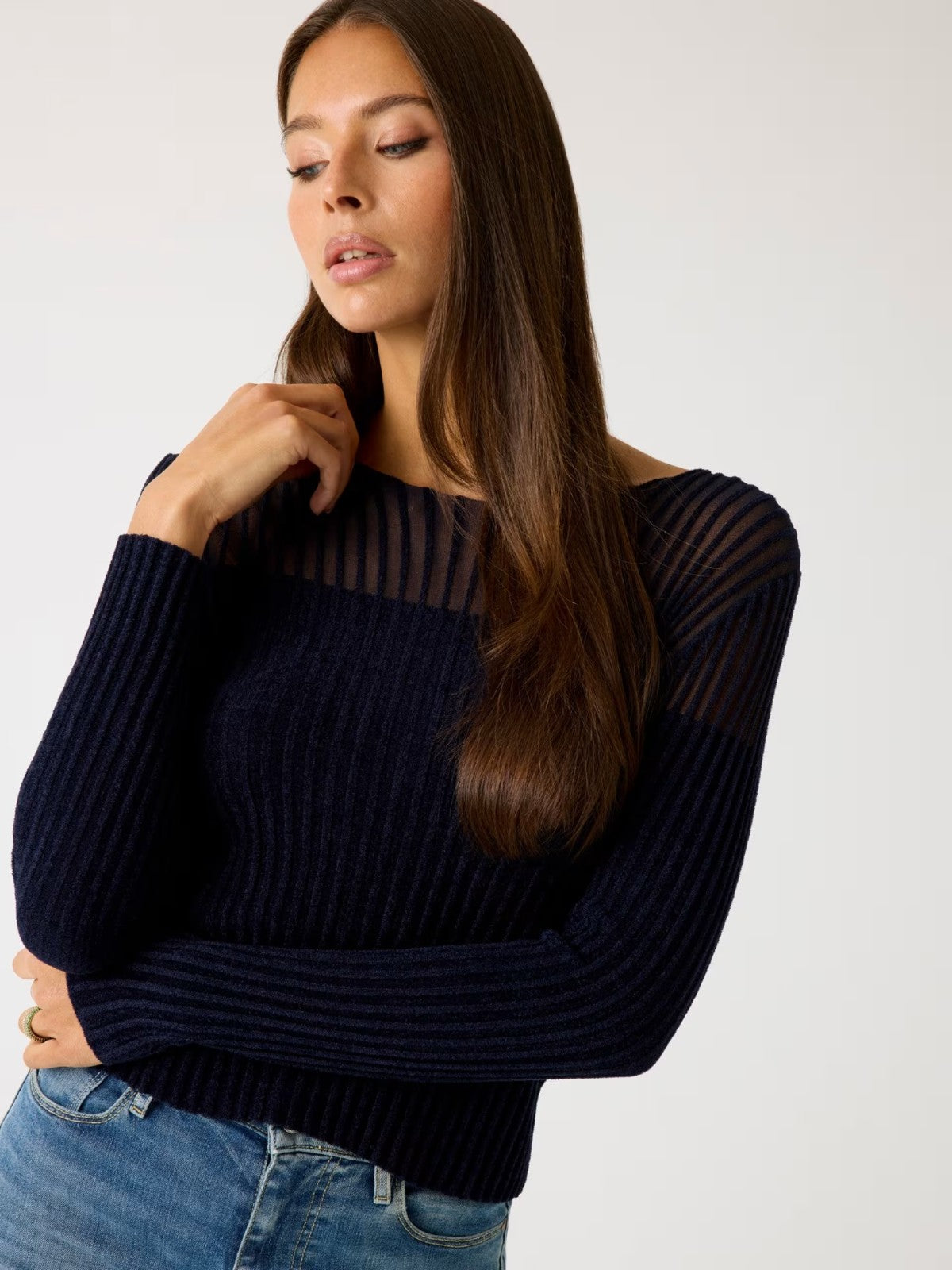 Rowena Navy Top
