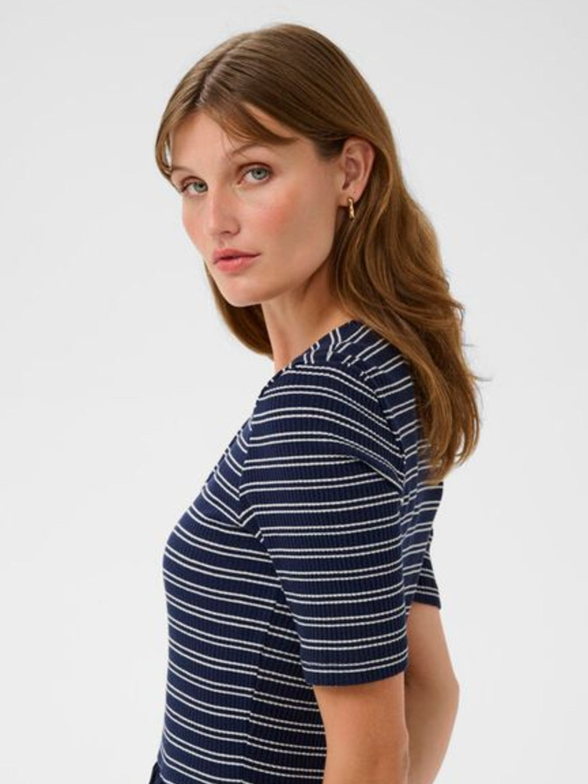 Simone Navy Striped Dress