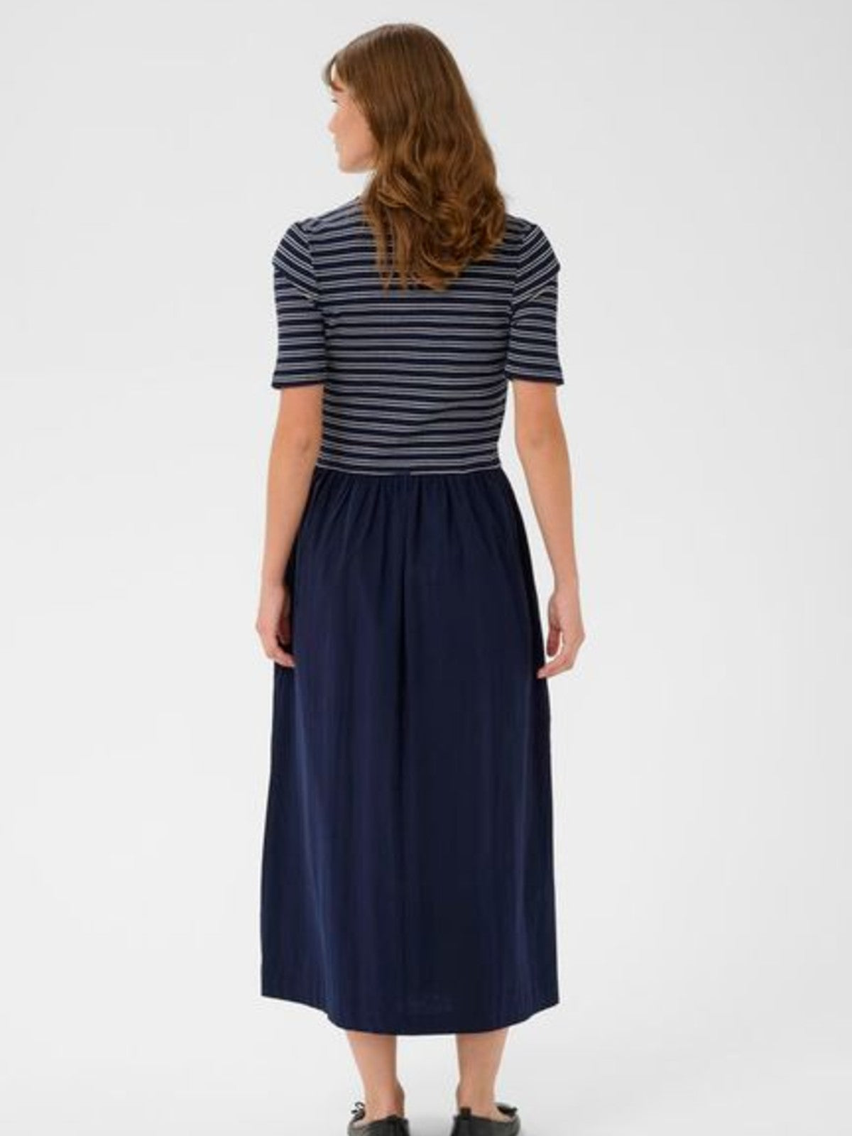 Simone Navy Striped Dress