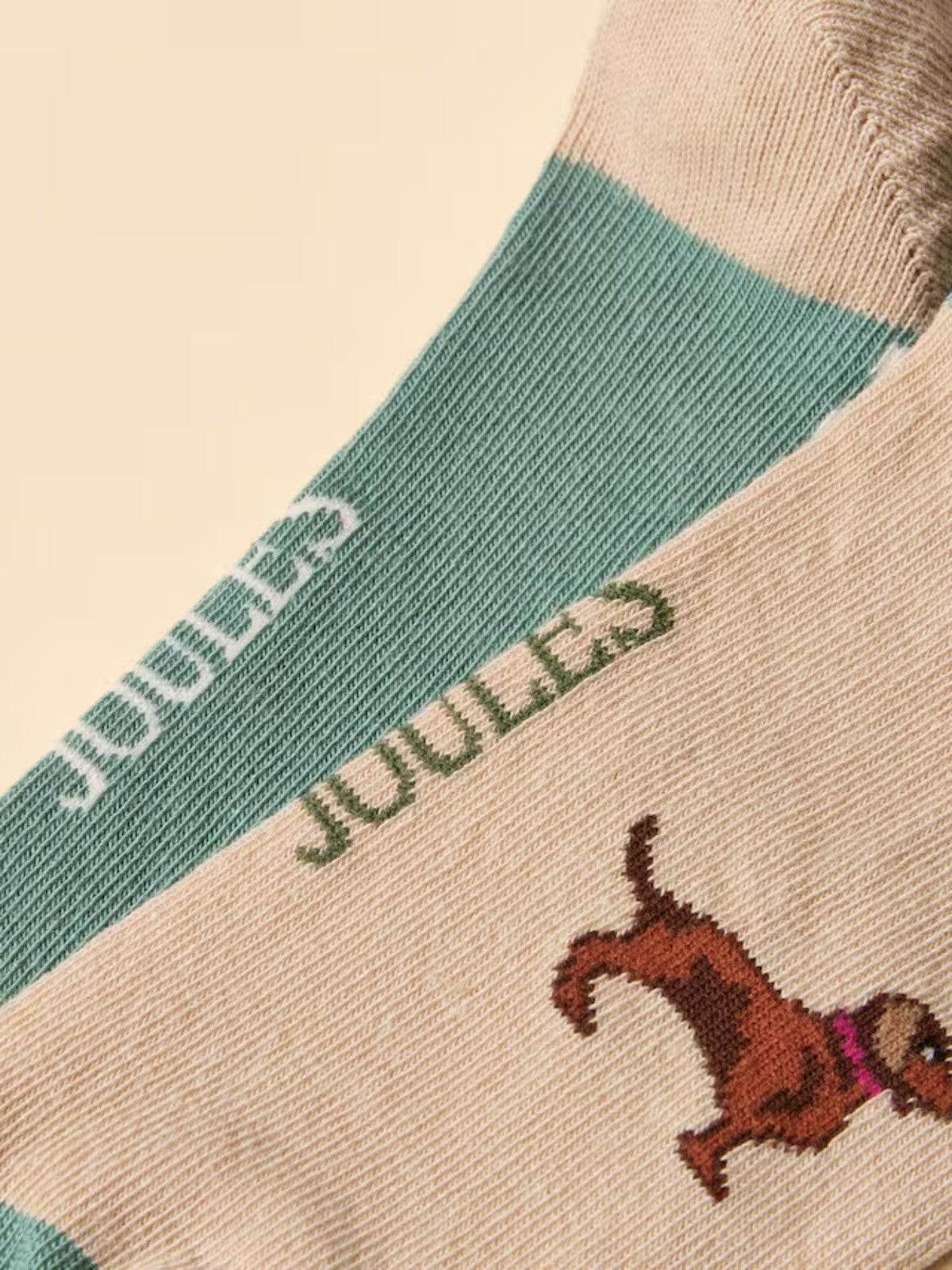 Everyday 2 Pack Green &amp; Cream Socks