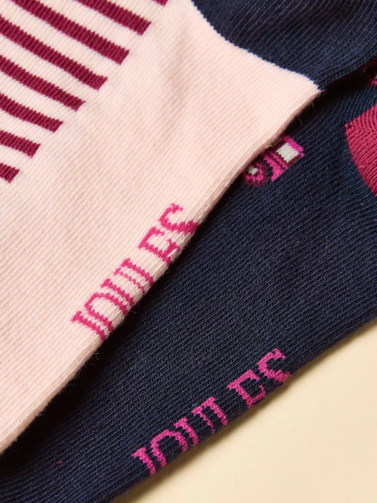 Everyday 2 Pack Navy &amp; Pink Socks