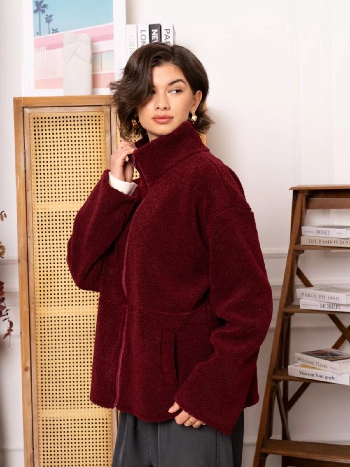 Taylor Burgundy Fleece