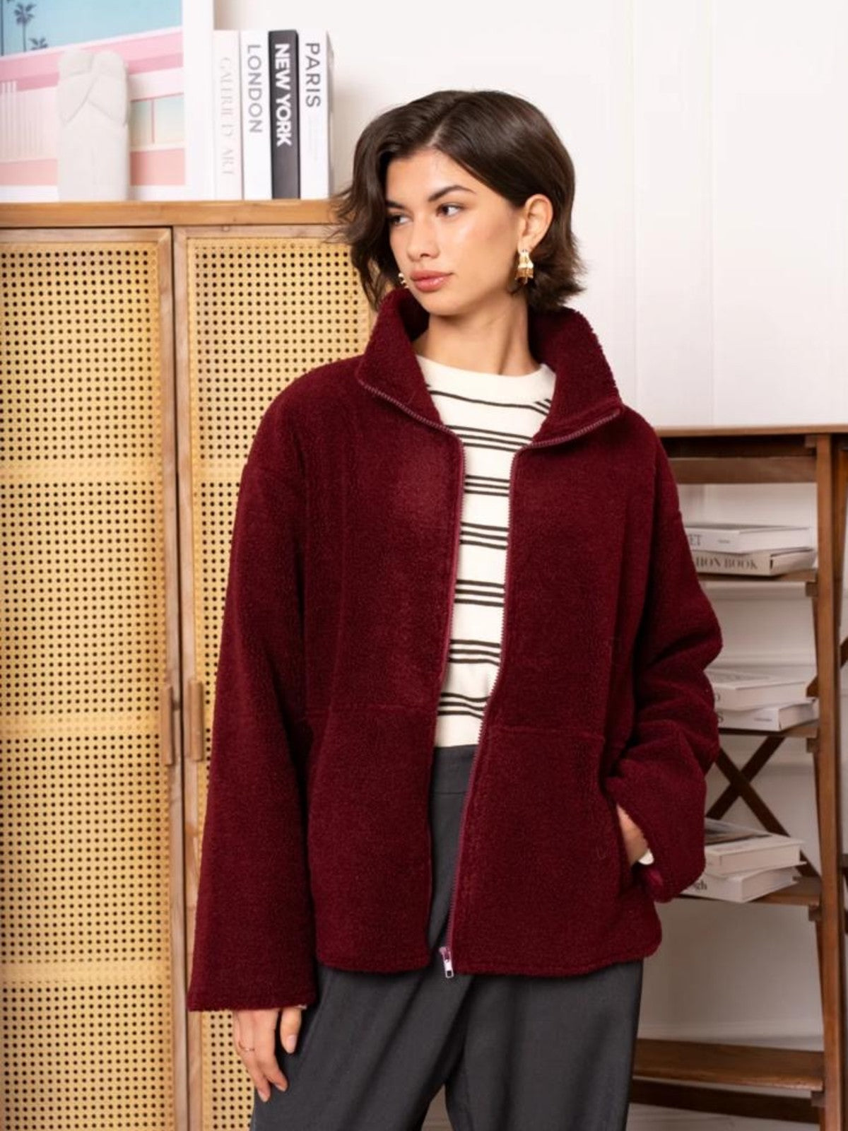 Taylor Burgundy Fleece