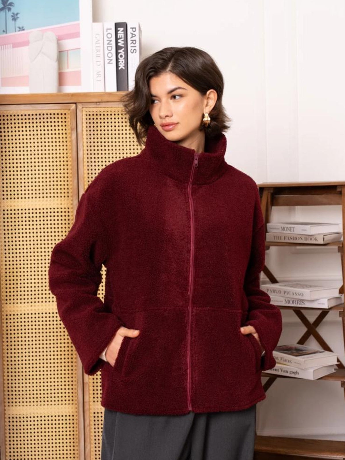 Taylor Burgundy Fleece