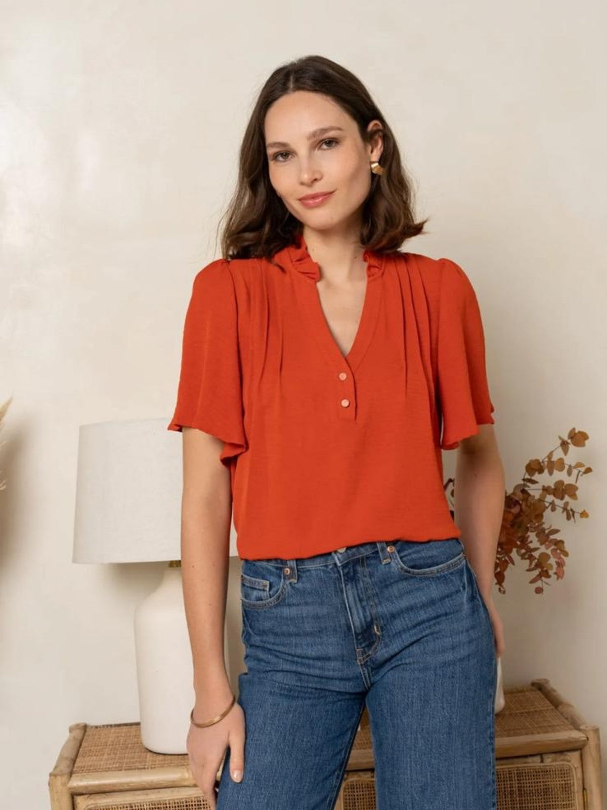 Tessa Terracotta Blouse